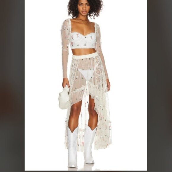 JEFFREY CAMPBELL Dagget Boot Western Cowgirl Boots White 9.5 MSRP $270 - Picture 3 of 13